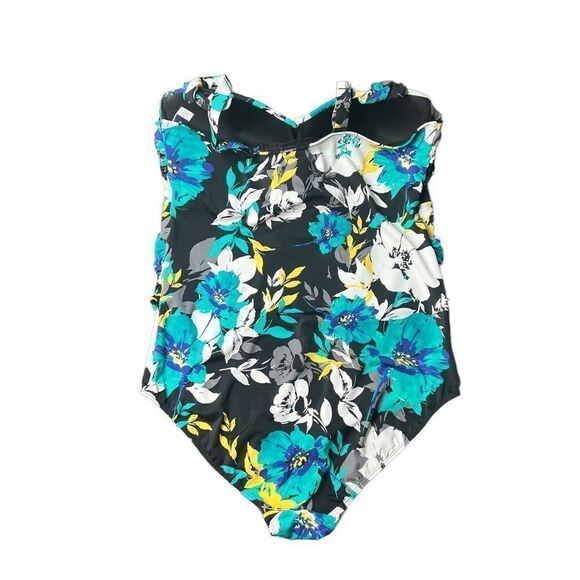 Swimsuits For All Floral One Piece Bathing Suit - Picture 3 of 10